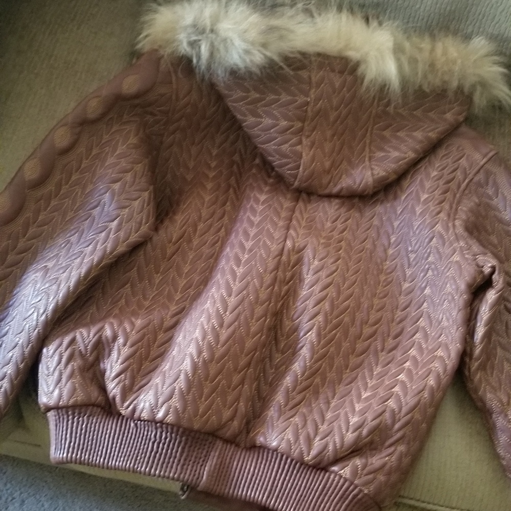 Leather embossed coat...